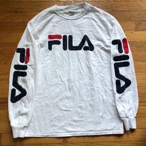 FILA Unisex Long Sleeve Logo Workout Tee Shirt